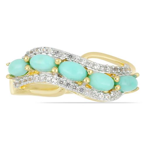 BUY 925 SILVER NATURAL BLUE TURQUOISE MULTI GEMSTONE STYLISH RING